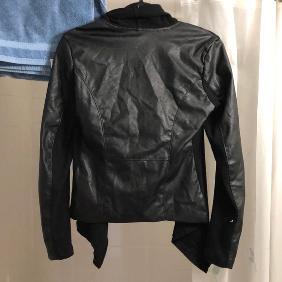 Fabric / Leather Drape Jacket - Picture 2 of 6